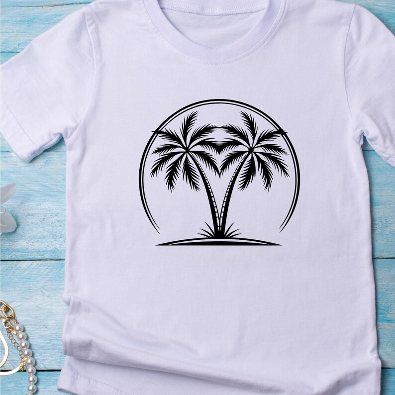 Palm Tree Svg Bundle, Palm Tree Svg, Palm Tree Decal, Beach life Svg, Island palm Tree, Tropical Svg, Cut Files For Cricut, Silhouette image 5
