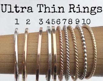 stackable rings, gold stackable ring ,stacking rings, silver stack ring, gold stacking rings, silver and gold rings, thin band rings