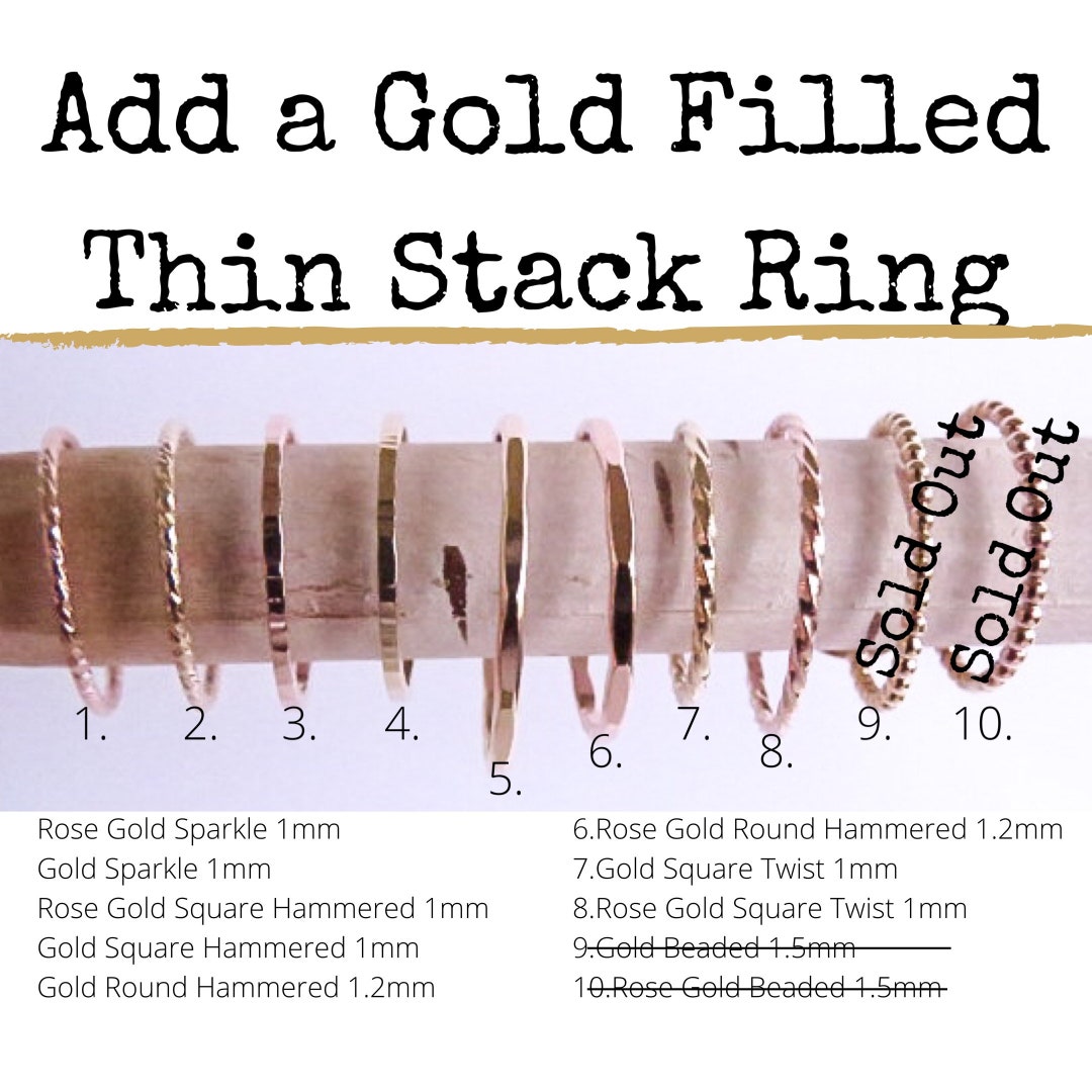 Ring Stack Spacer Thin Stacking Rings. Skinny Spacer Rings. Gold or Rose Gold - Etsy