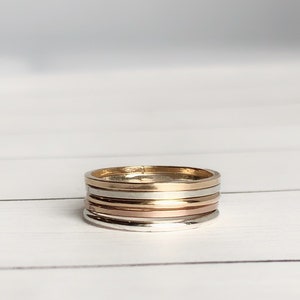 stackable rings, gold stackable ring ,stacking rings, silver stack ring, gold stacking rings, silver and gold rings, thin band rings