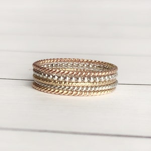 stackable rings, gold stackable ring ,stacking rings, silver stack ring, gold stacking rings, silver and gold rings, thin band rings