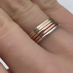stackable rings, gold stackable ring ,stacking rings, silver stack ring, gold stacking rings, silver and gold rings, thin band rings
