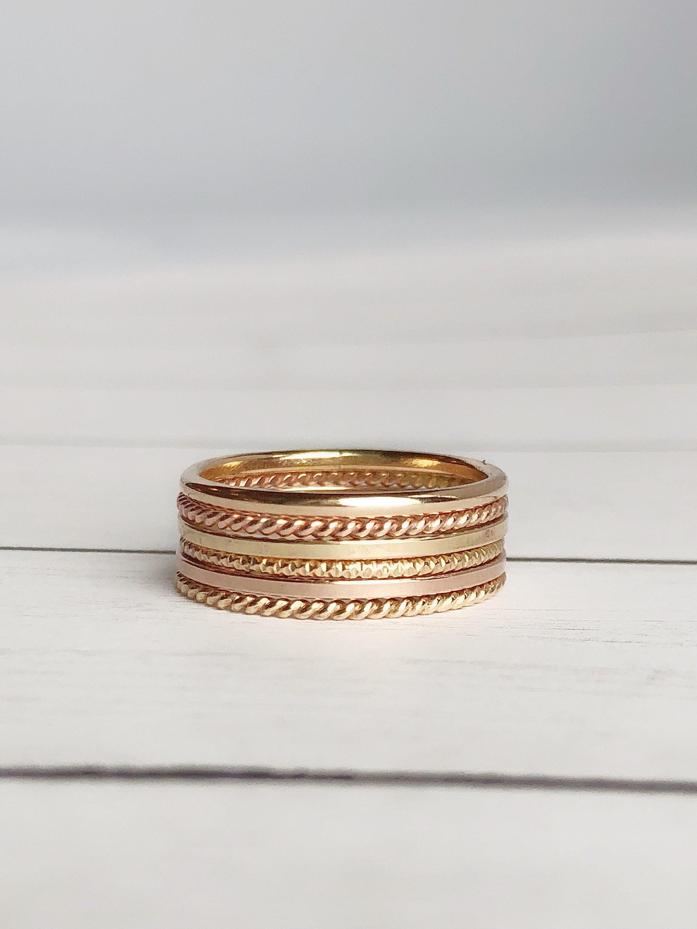 Silver and Gold Rings, Thin Band Stackable Rings, Gold Stackable Ring ...