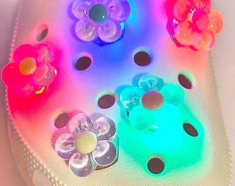 Light Up Flower Shoe Charms Cute Light Up Light Shoe Accessories For Shoe Clips