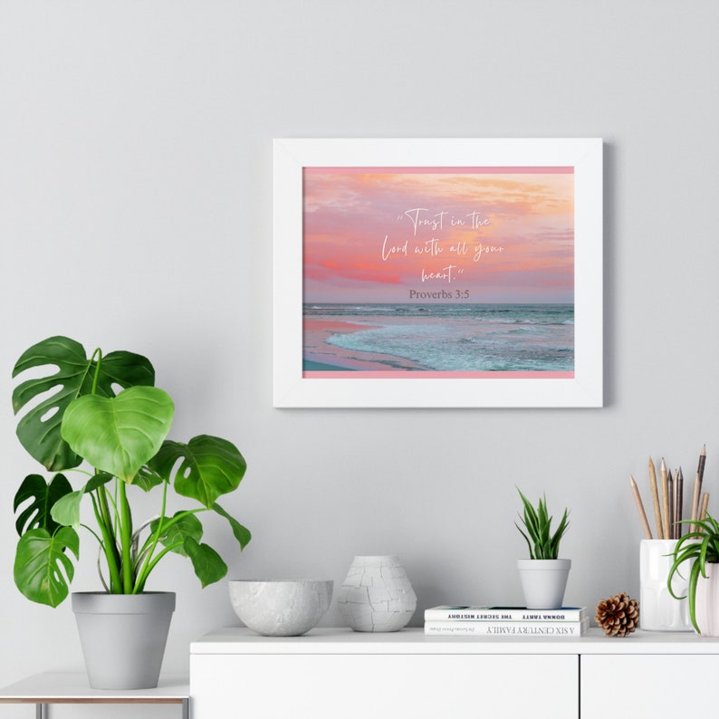 Proverb Frame Proverbs 3:5 Framed Wall Art Bible Verse Bible Verse Print Wall Decor ...