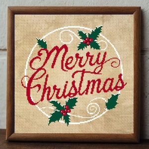 Merry Christmas Cross Stitch PDF Pattern