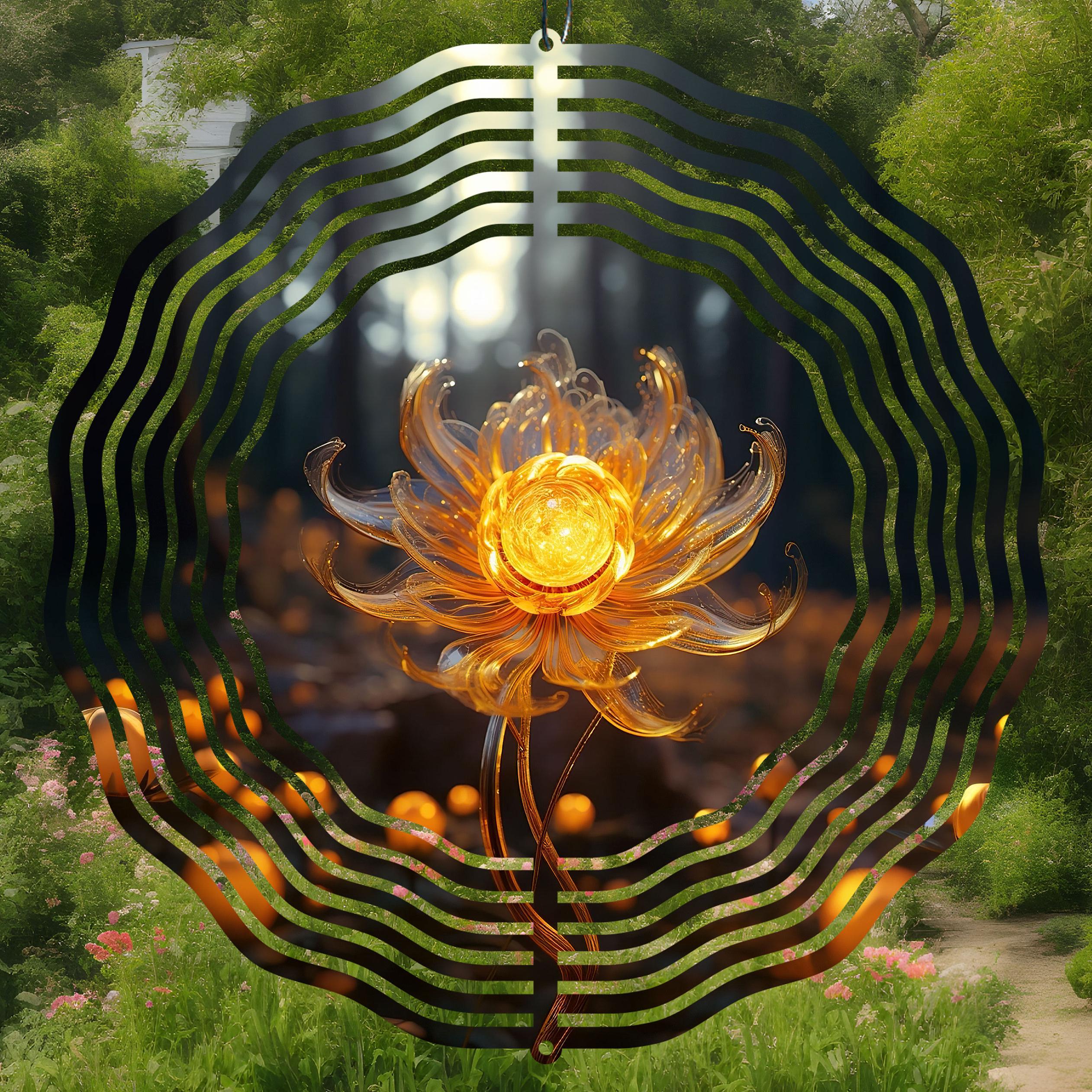 Glowing Flower Wind Spinner PNG Sublimation Design, Enchanted Forest ...