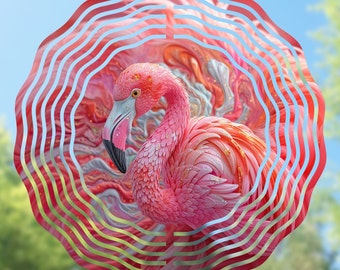 Pink Flamingo Wind Spinner Sublimation Design (PNG)