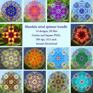 Mandala Wind Spinner Bundle PNG, Kaleidoscope Spinner Sublimation Designs, Kaleidoscope Windspinner PNG, Mandala PNG, Digital Download