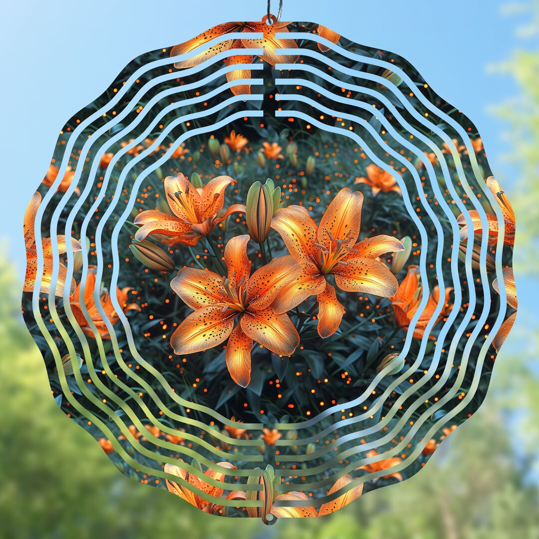 Tiger Lily Flower Wind Spinner PNG, Wind Spinner Sublimation Designs ...