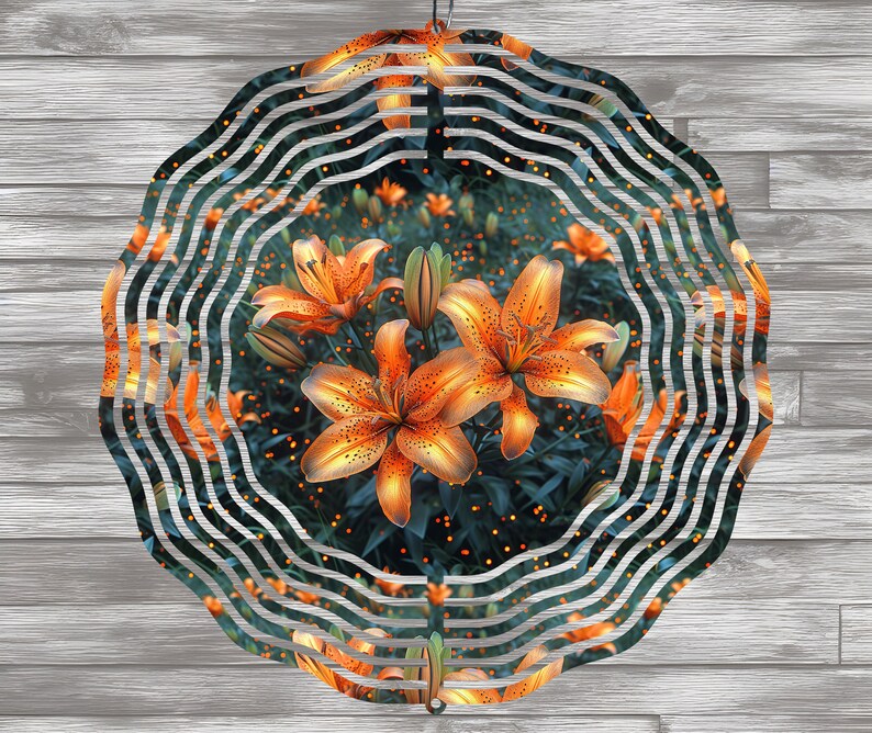 Tiger Lily Flower Wind Spinner PNG, Wind Spinner Sublimation Designs ...