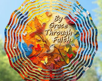 Christian Wind Spinner Sublimation Design, Birds, Butterflies (Digital Download)