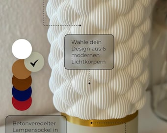 Table lamp with concrete base and dimmer | Modern lamp | Desk lamp | Desk lamp | Cozy reading lamp | Unique design