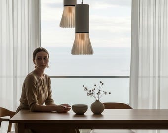 Studio Pendant Lamp 3-Piece Set | Minimalist Modern Hanging Lamp with Ambient Light Integrated into the Body | Your Light, Your Lamp | Designer Ceiling Lamp
