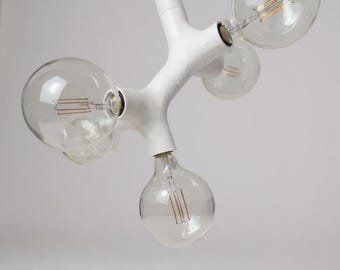Ysphere – Modern Y-shaped pendant lamp with 5 LED film lamps | Designer ceiling light | Minimalist Scandinavian home lighting