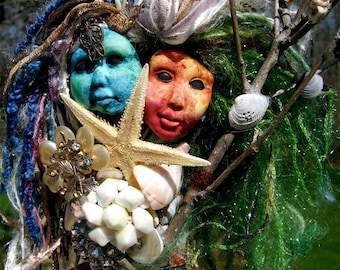 Tobaira of the Waters: Art Doll, Spirit Doll, Faerie, Goddess, Gypsy, Gnome, Archangel, Mixed Media Assemblage, OOAK