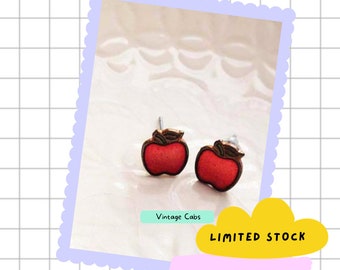 Vintage brass apple earrings