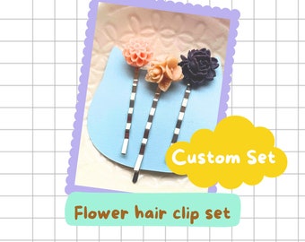 Custom Flower Hair clip set
