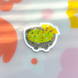 Guacamole and Chips Sticker Mexican Food Laptop Sticker Notebook Sticker Cute Sticker image 2