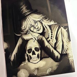 Agente funerário com caveira Black Butler/Kuroshitsuji Art Print