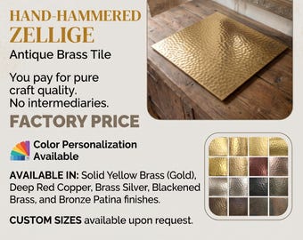 Piastrelle Zellige in rame martellato: paraschizzi marocchino artigianale 4x4 per cucina e bagno