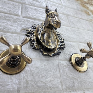 Horse Faucet: Antique Unlacquered Brass Bathroom Sink Faucet