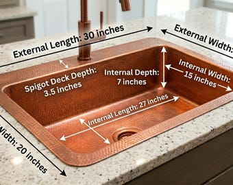 Handmade Copper Sink | Hammered Drop-In Vessel Basin