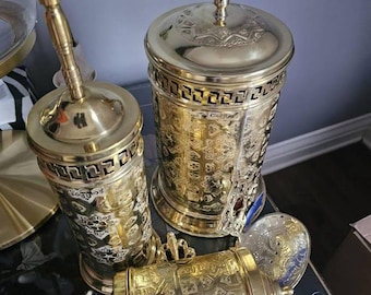 Unlacquered Brass Bathroom Set: Vintage Moroccan Decor