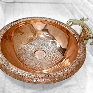 Copper Sink | Handcrafted Antique Vintage Basin for Rustic Kitchen & Bathroom Decor – Custom Hammered Design