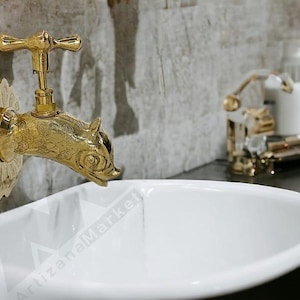 Vintage Messing Tier Wasserhahn - Küchen- und Badarmaturen im antiken Stil