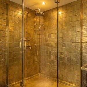 Hammered Copper Moroccan Zellige 4x4 Tile: Handcrafted Metal Backsplash for Kitchen and Bathroom Walls