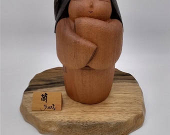 Japanese Vintage Rare Sosaku Kokeshi Doll “Moe” by Yoshida Takashi (1948 - )