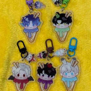 Inspired Ice Cream Love and Deepspace Keychains