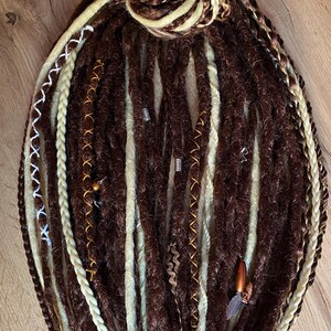 Chestnut & Blonde Synthetic Dreads: Boho Chic Hair Extensions