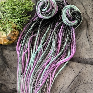 Ombre Dreadlocks: Soft Purple to Soft Turquoise for Unique Festival Hair  24 inches