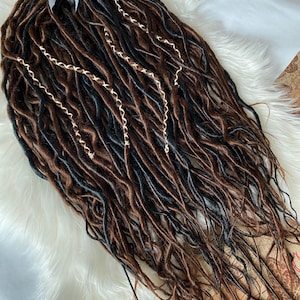 Mix Dreads and Braids extensions, Synthetic Thin ombre Beige Dreadlocks, DE SE Dreadlock extension, Double or Single ended viking dreadlock.