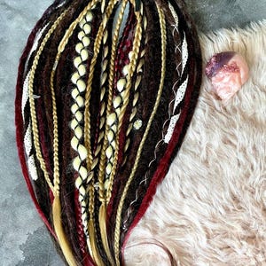 Viking dread extension, brown Synthetic dreadlocks set, DE dreads SET, crochet synthetic dreadlocks, double ended dreads, 23 Inches