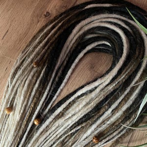 Smooth DE Dreadlocks, Viking Braids in Blonde Ombre, Boho Festival Style Hair Extensions 26&quot;