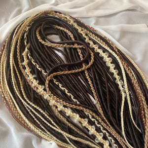 Handmade Brown Smooth DE Dreads with Stylish Braids