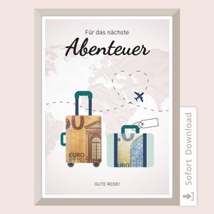Regalo dinero, viaje, regalar dinero cumpleaños, plantillas, regalo para imprimir tu mismo, regalo dinero viaje, maleta, vacaciones, PDF