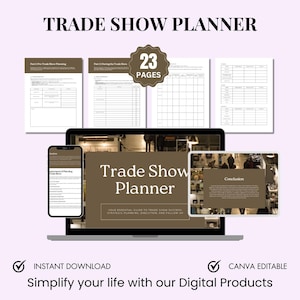 Trade Show Planner Canva Template, Craft Show Business Planner, Craft Show Checklist,Lead Generierung, Business Tracker