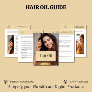 Hair Oil Guide Canva Template, Hair Business Guide, Hair Growth Oil Editable Template, Entrepreneur Guide, Instant Download