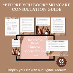 Skin Consultation Guide Canva Template, Skincare Routine, Facial Treatment, Esthetician Business Branding Template, Instant Download