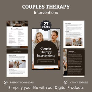 EFT Couples Therapy Intervention Guide, Cognitive Behavioral Therapy, Relationship Guide, Eft Couples Therapy Canva Template