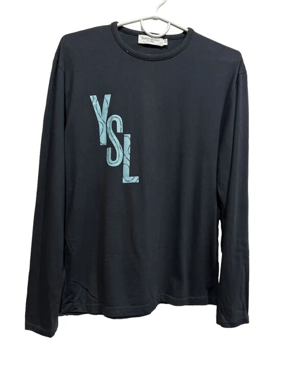90s Yves Saint Laurent YSL Longsleeve Shirt Big Logo Size M Etsy Australia