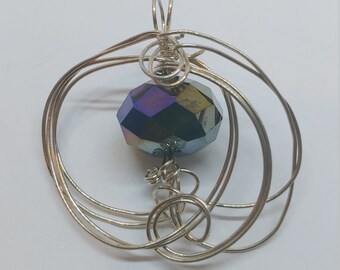 Fancy Swirly, Sterling Silver Wire Wrapped Pendant, great for gift giving or holiday wear.