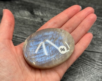Moonstone Blue Flash Palm (Natural Crystal) You Select