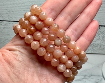 Golden Arusha Sunstone Bracelet (8mm) Natural Crystal