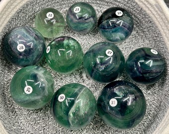 Rainbow Fluorite Sphere and Stand (Natural Crystal) You Select