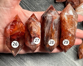 Fire Quartz Double Terminated Point (Natural Crystal DT) You Select